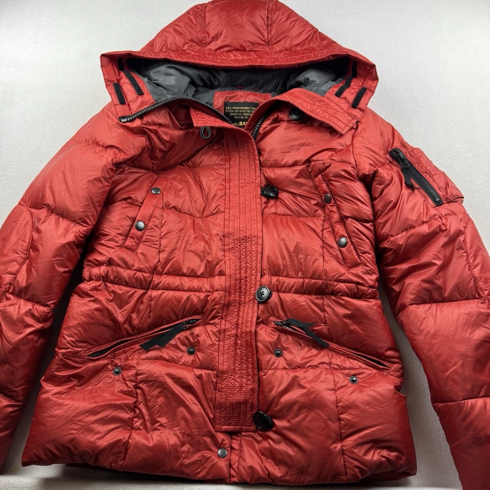 Women's S Eddie Bauer EB550 550 Goose Down Parka Coat Hooded Red‎